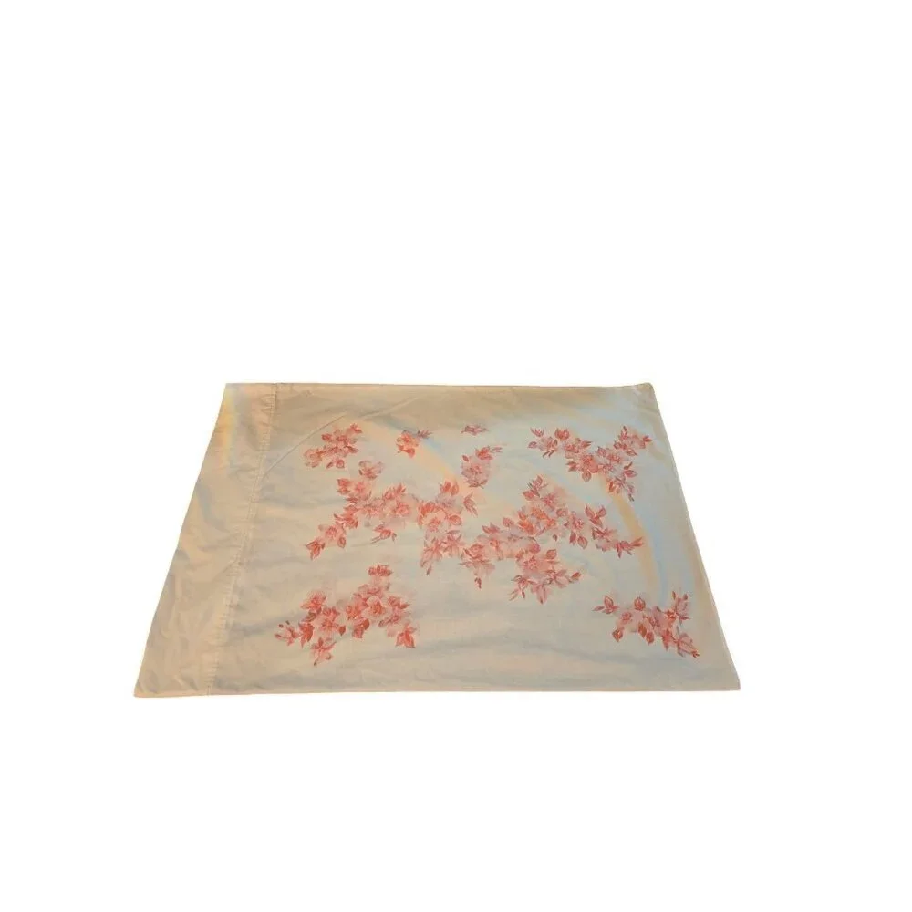 Vintage Red Watercolor Asian Floral Pillowcase